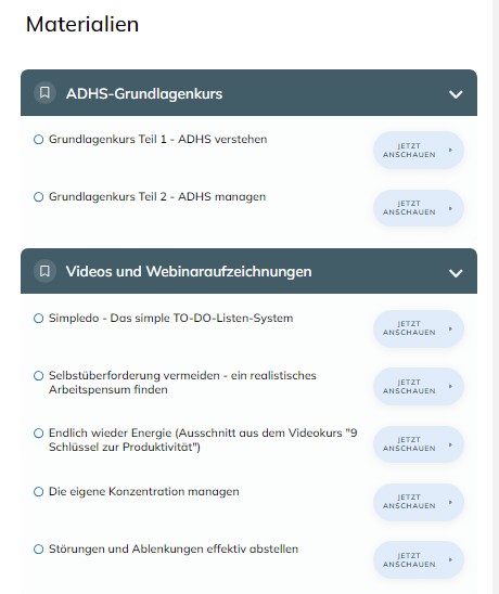 Einblick ADHS-Schatzkiste 2